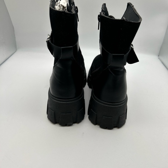 Olivia Miller Women's Angie Lugsole Combat Booties Black - Picture 6 of 6